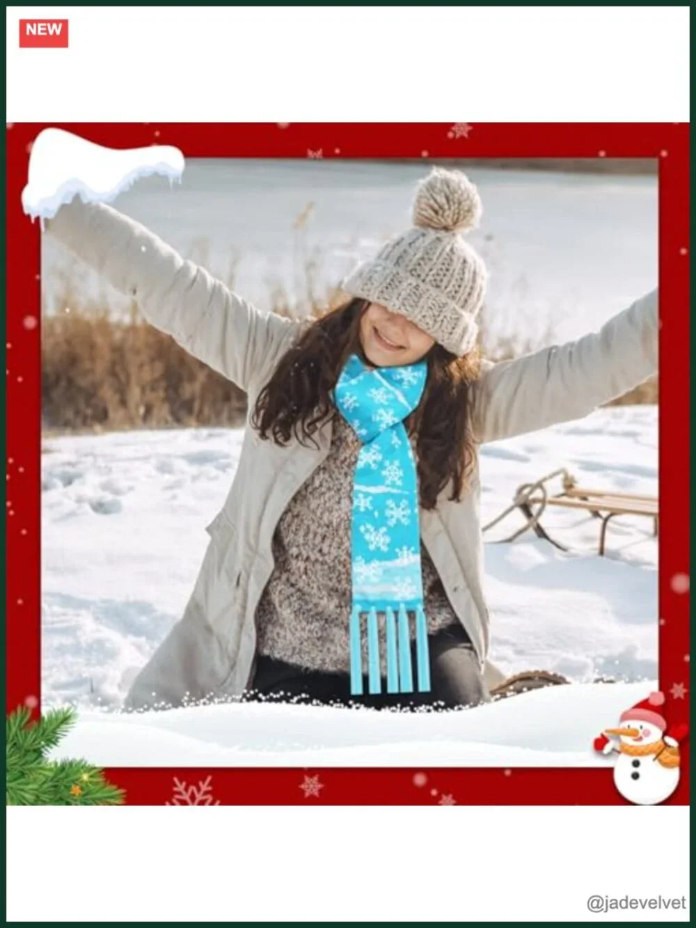 6 Pcs Unisex Soft Knitted Holiday Scarves with Tassels, Winter Wraps Gift Set